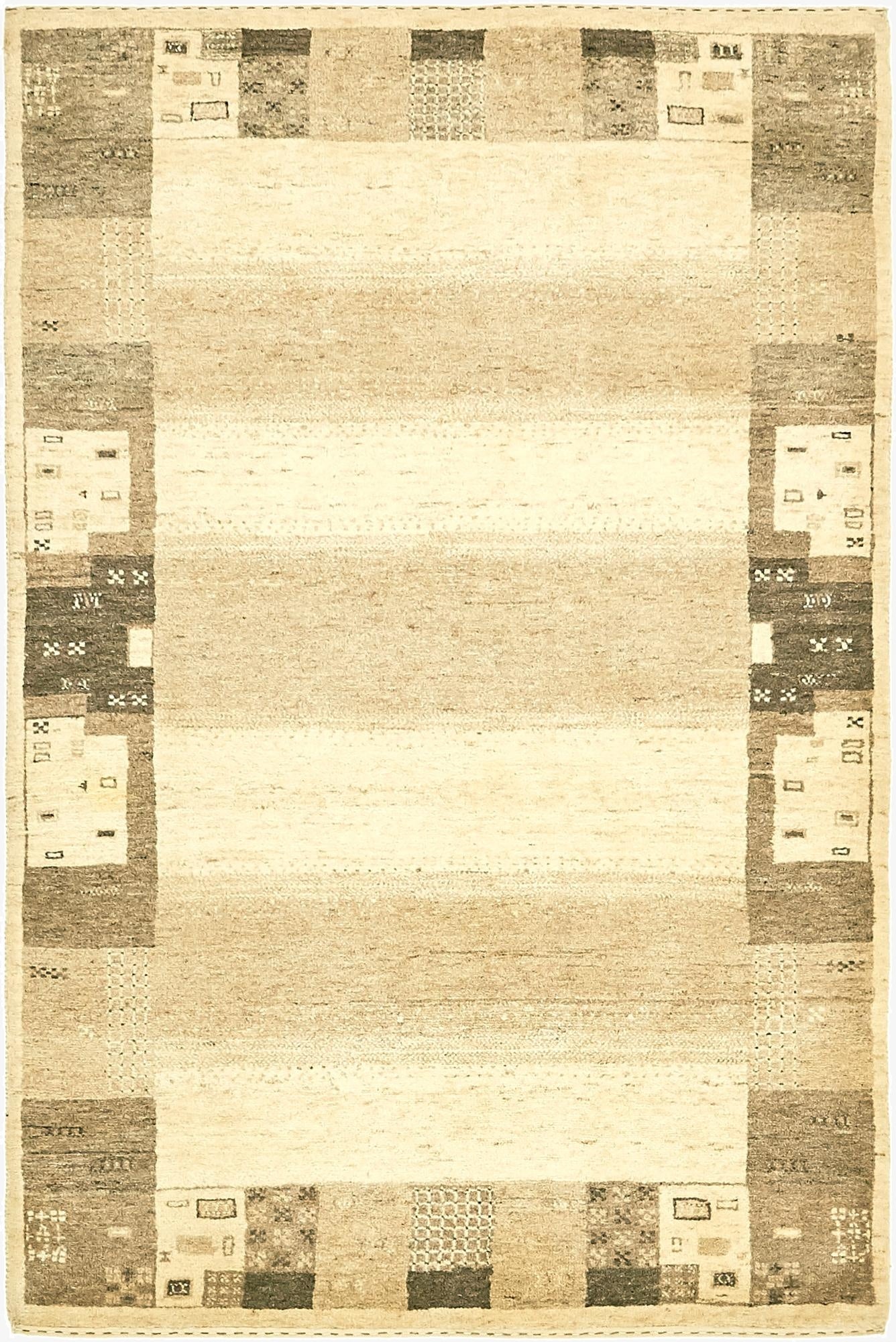4' x 6' 2  Hand Knotted Kashkuli Gabbeh Wool Rug