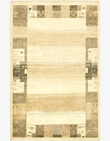 3' 10 x 6' Hand Knotted Kashkuli Gabbeh Wool Rug