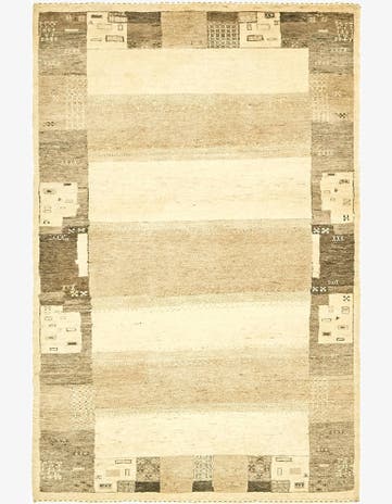 4' x 6' Hand Knotted Kashkuli Gabbeh Wool Rug