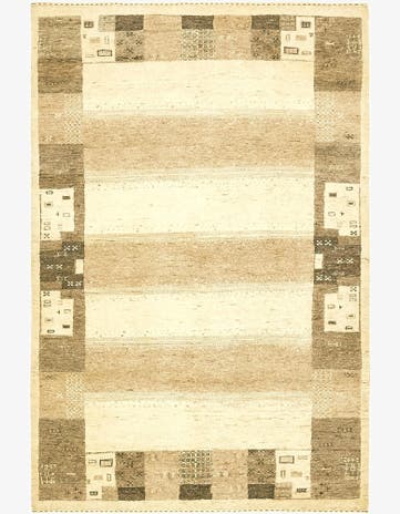 4' x 5' 9 Hand Knotted Kashkuli Gabbeh Wool Rug
