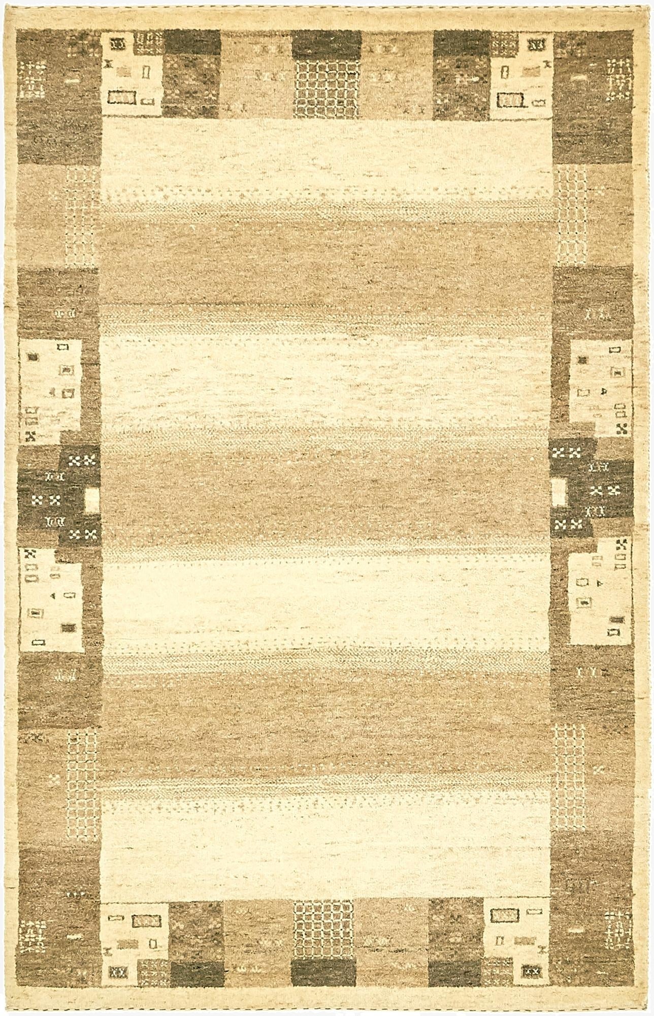 4' x 6' 2  Hand Knotted Kashkuli Gabbeh Wool Rug