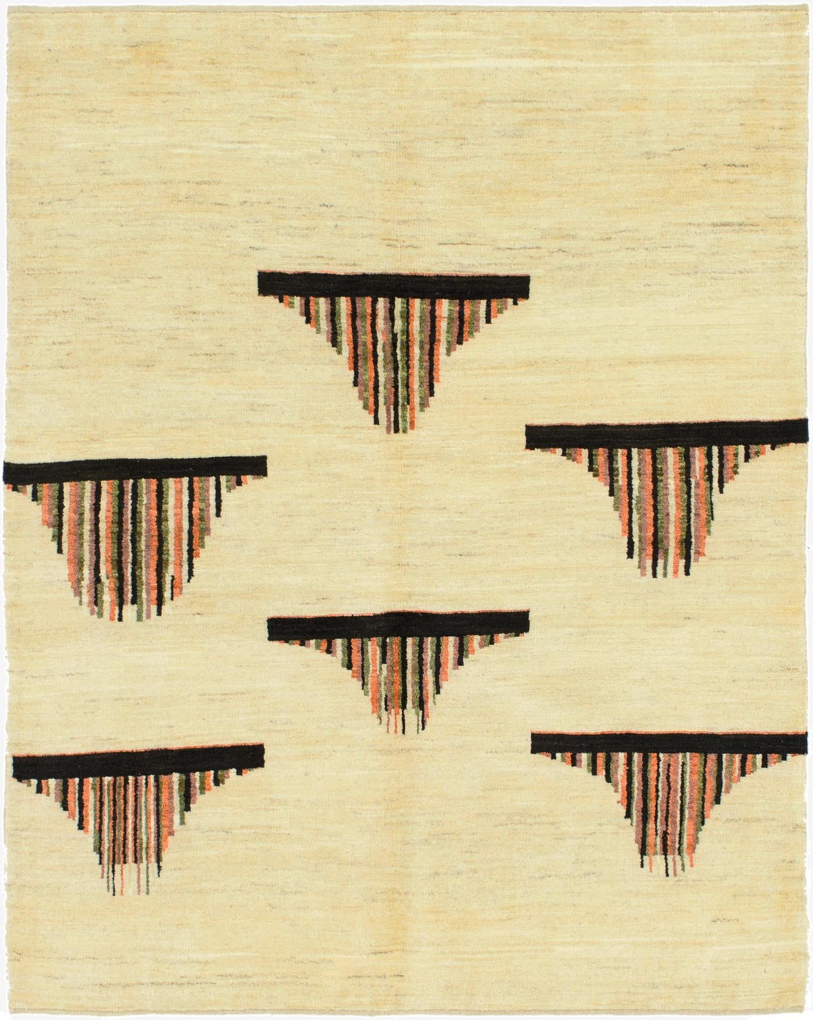 5' x 6' 6  Hand Knotted Kashkuli Gabbeh Wool Rug