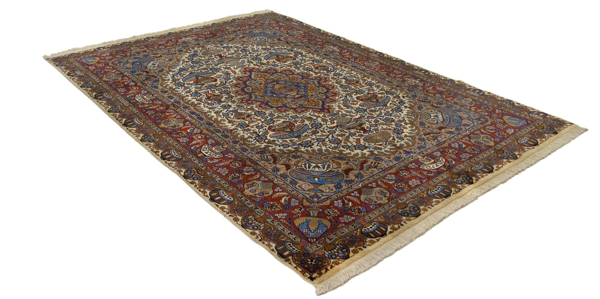 8' 2 x 11' 9 Hand Knotted Kashmar Persian Wool Rug