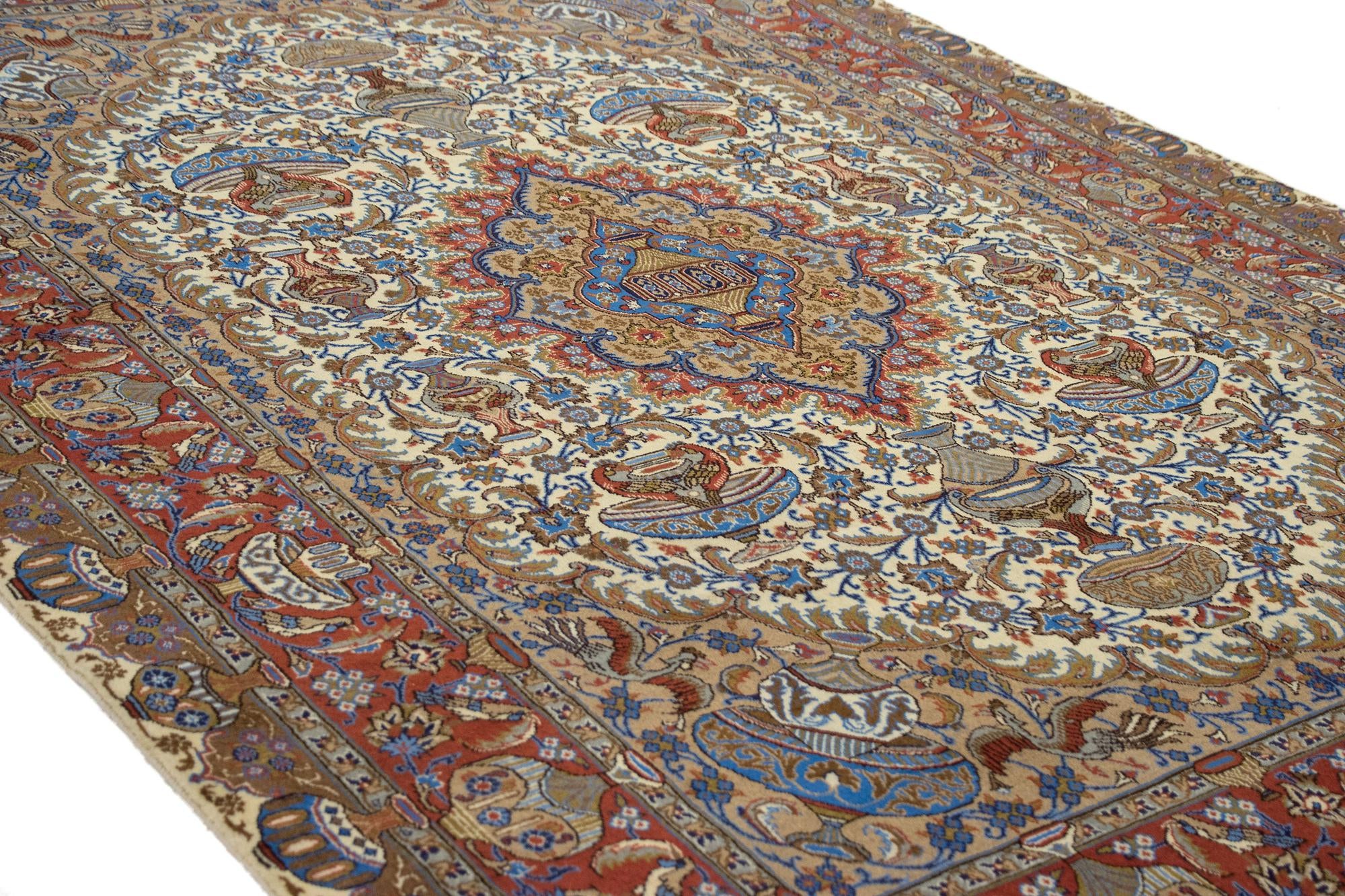 8' 2 x 11' 9 Hand Knotted Kashmar Persian Wool Rug