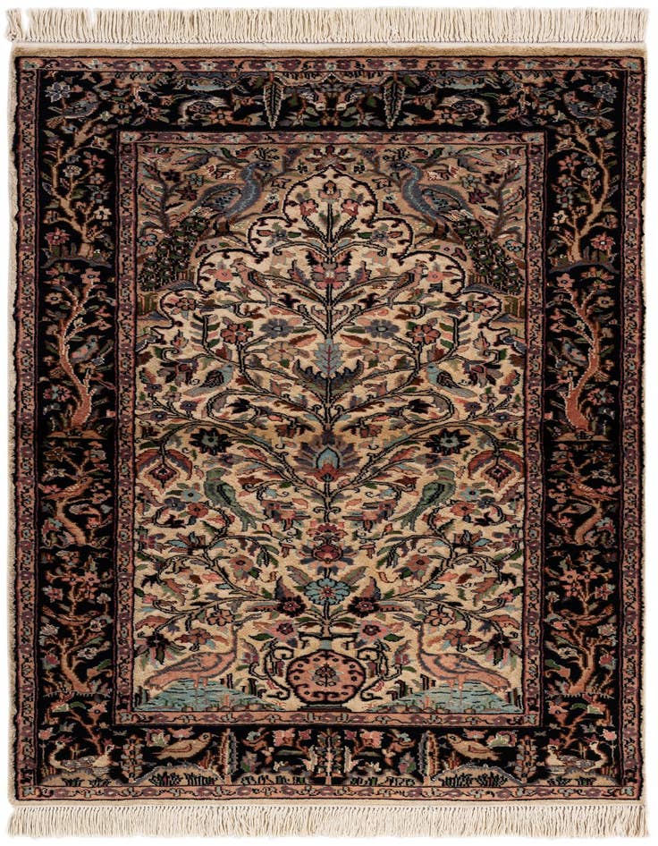 Detail image of 3' 1 x 5' 1 Hand Knotted Kashmir Oriental Rug