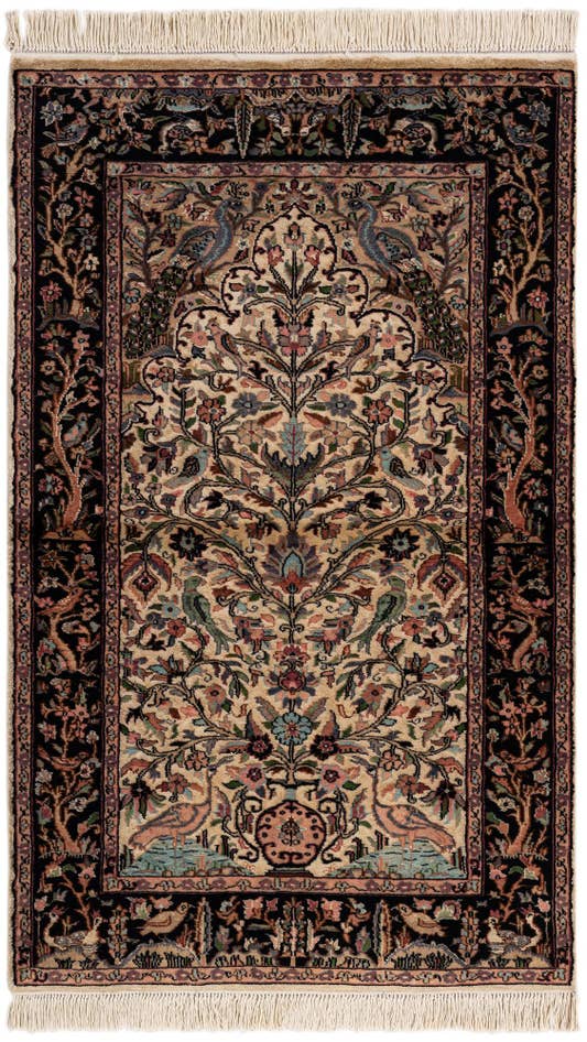 Detail image of 3' 1 x 5' 1 Hand Knotted Kashmir Oriental Rug