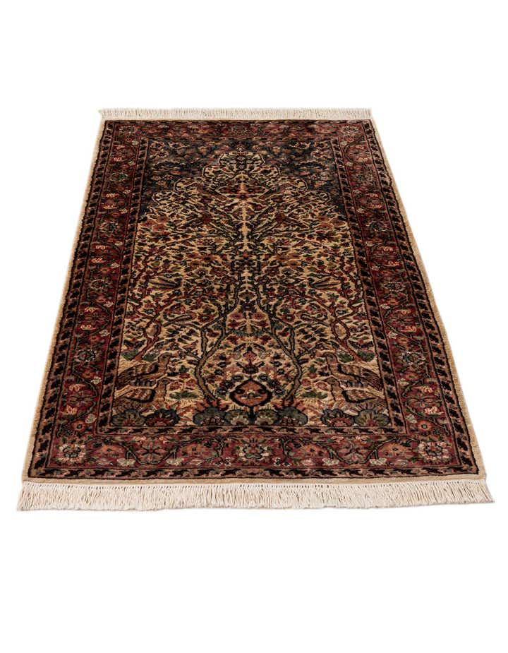 3' 2 x 5' 3 Hand Knotted Kashmir Oriental Rug