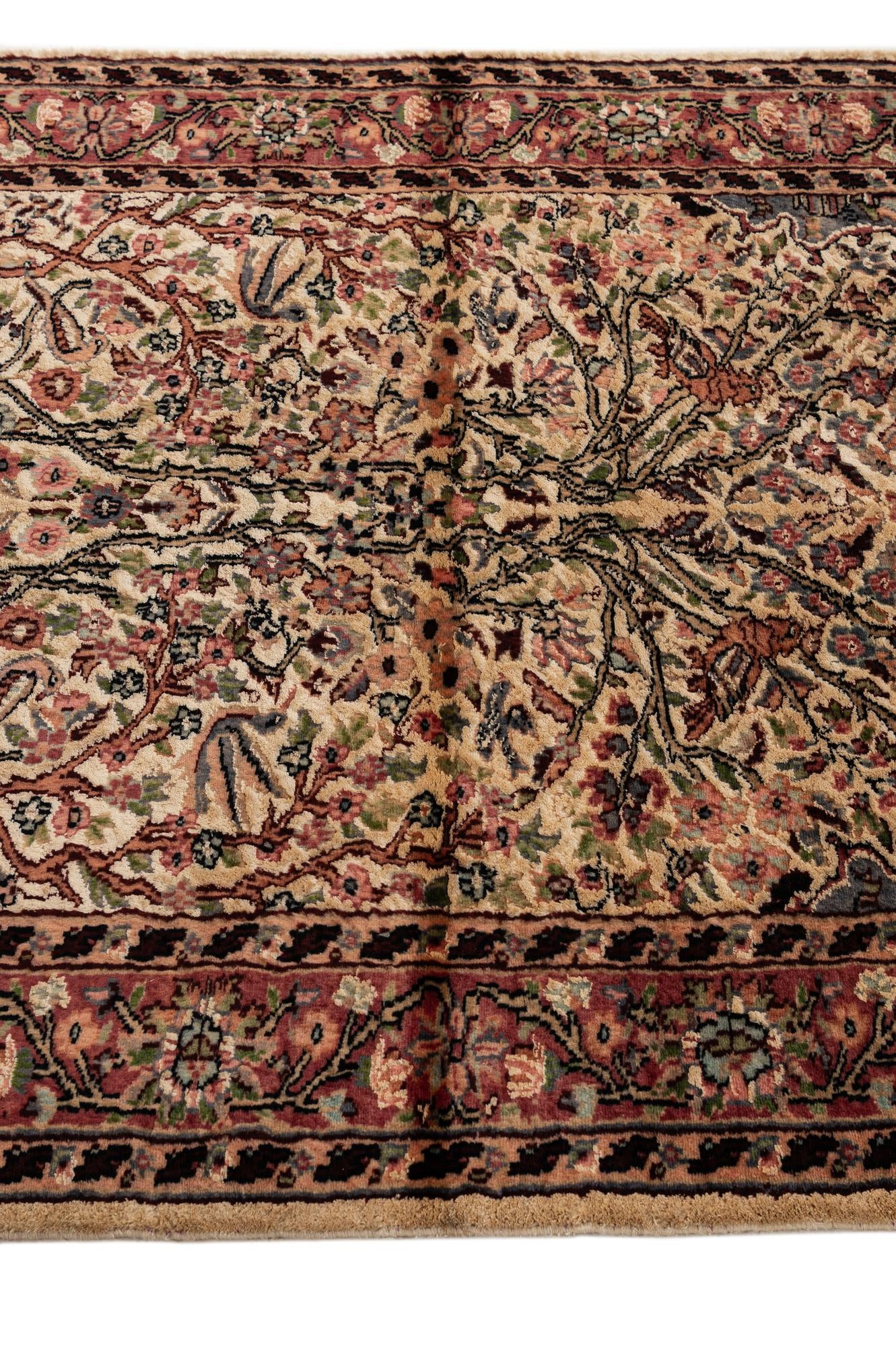3' 2 x 5' 3 Hand Knotted Kashmir Oriental Rug