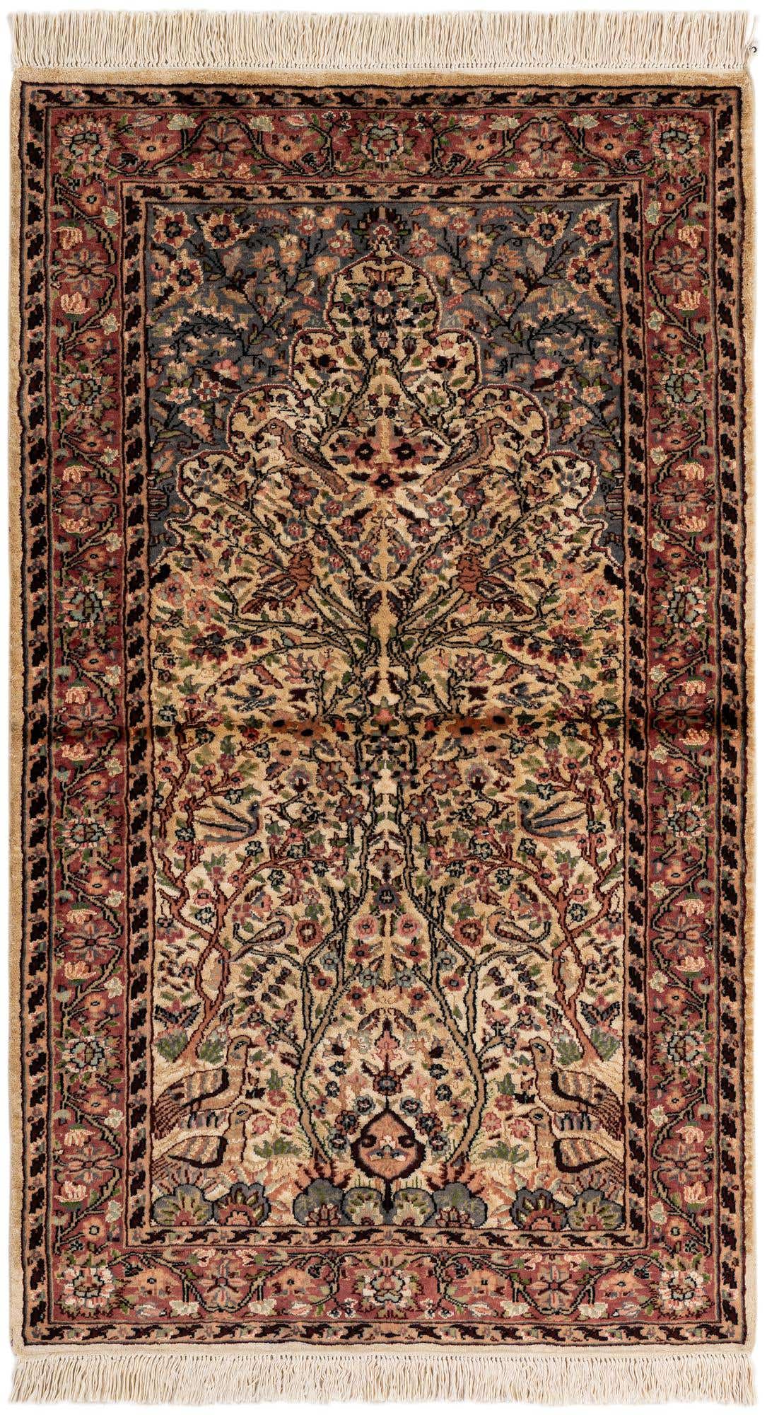 3' 2 x 5' 3 Hand Knotted Kashmir Oriental Rug