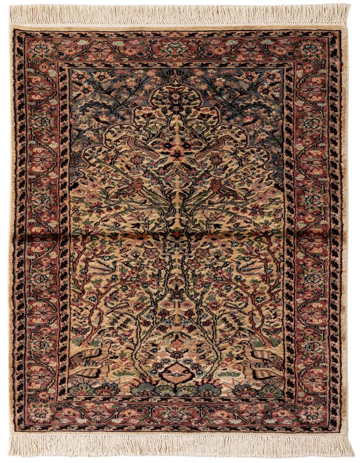 Detail image of 3' 2 x 5' 3 Hand Knotted Kashmir Oriental Rug
