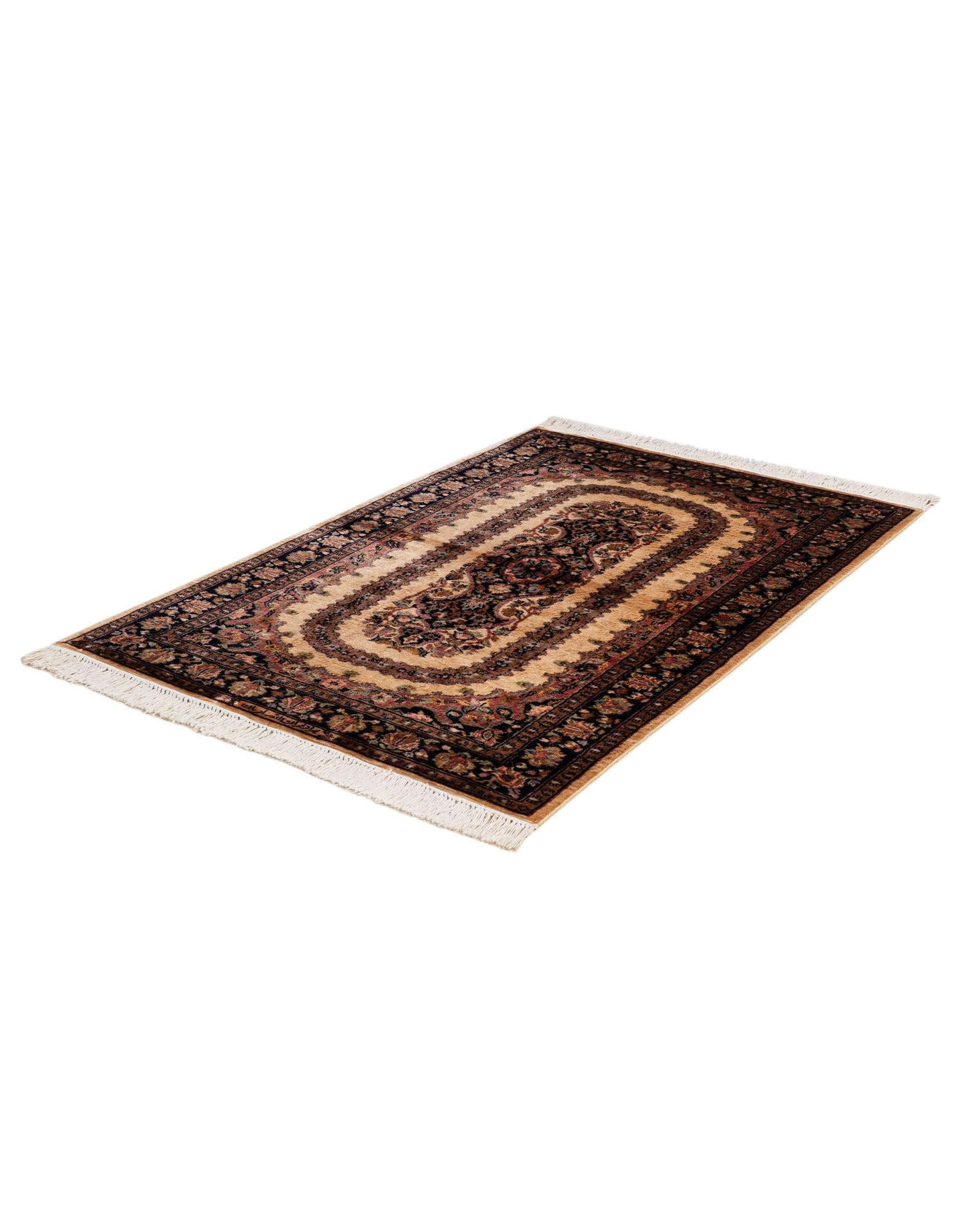 3' 3 x 5' Hand Knotted Kashmir Oriental Wool Rug