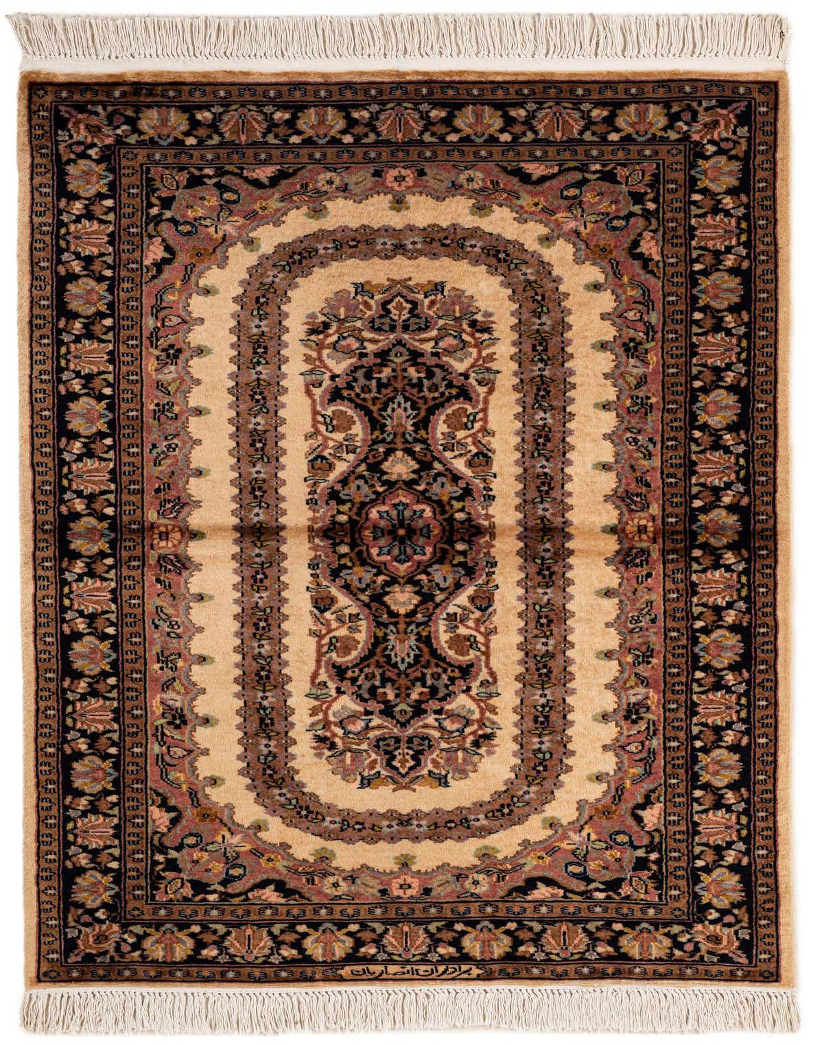 3' 3 x 5' Hand Knotted Kashmir Oriental Wool Rug