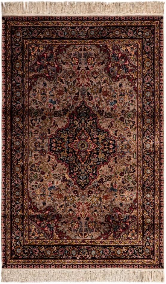 Detail image of 4' 1 x 6' 1 Hand Knotted Kashmir Rug