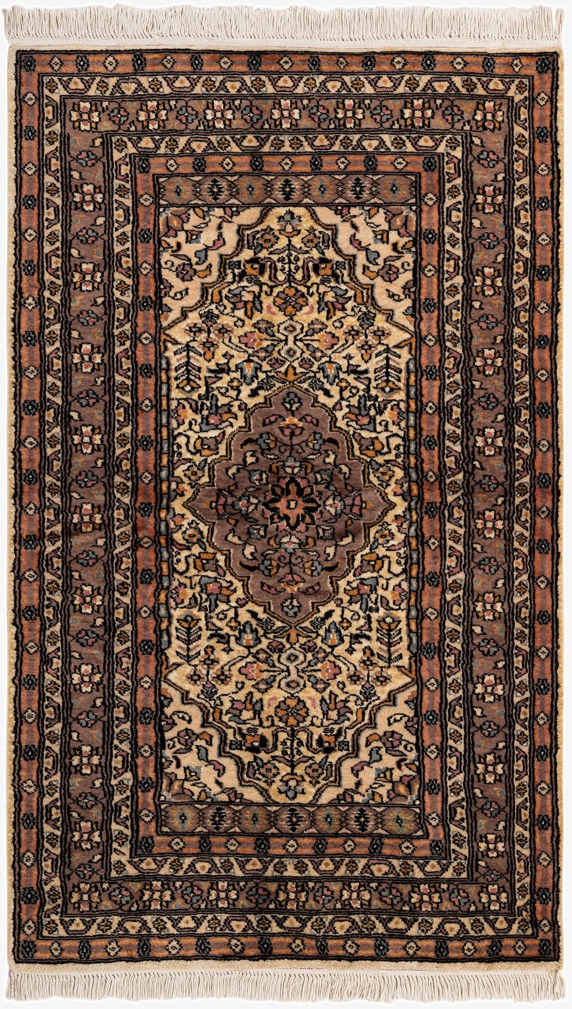 3' 2 x 5' 2  Hand Knotted Kashmir Oriental Rug
