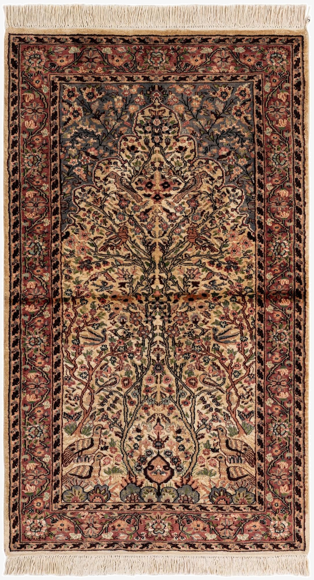 3' 2 x 5' 3  Hand Knotted Kashmir Oriental Rug