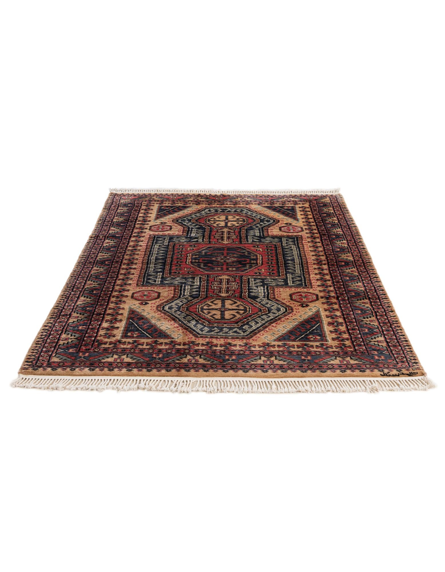 4' 2 x 6' 2 Hand Knotted Kazak Oriental Wool Rug