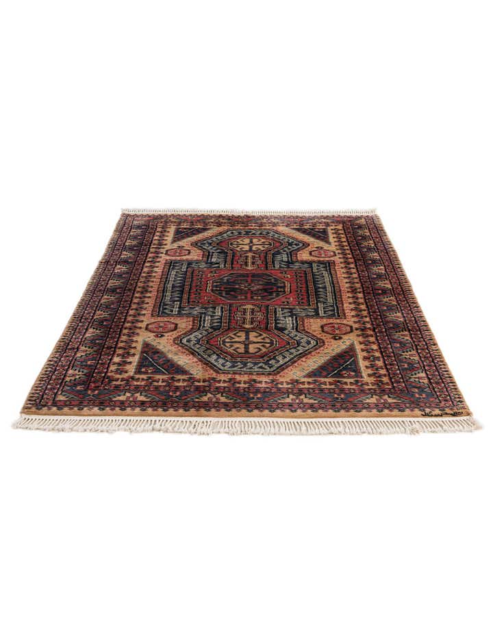 4' 2 x 6' 2 Hand Knotted Kazak Oriental Wool Rug