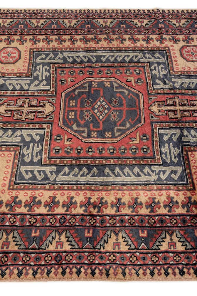 4' 2 x 6' 2 Hand Knotted Kazak Oriental Wool Rug