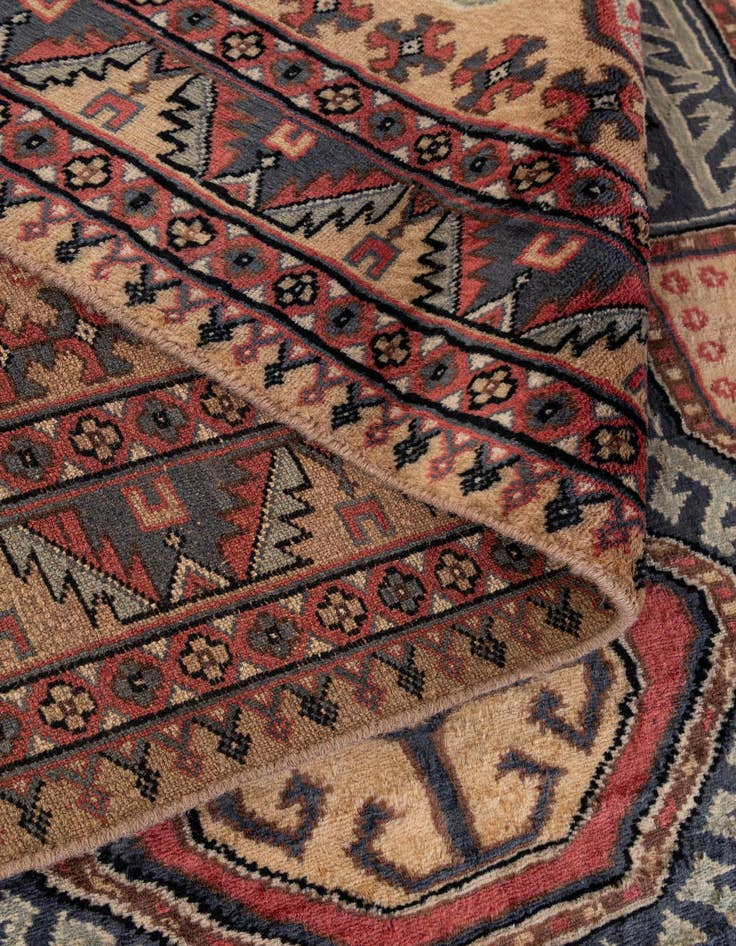Detail image of 4' 2 x 6' 2  Hand Knotted Kazak Oriental Wool Rug