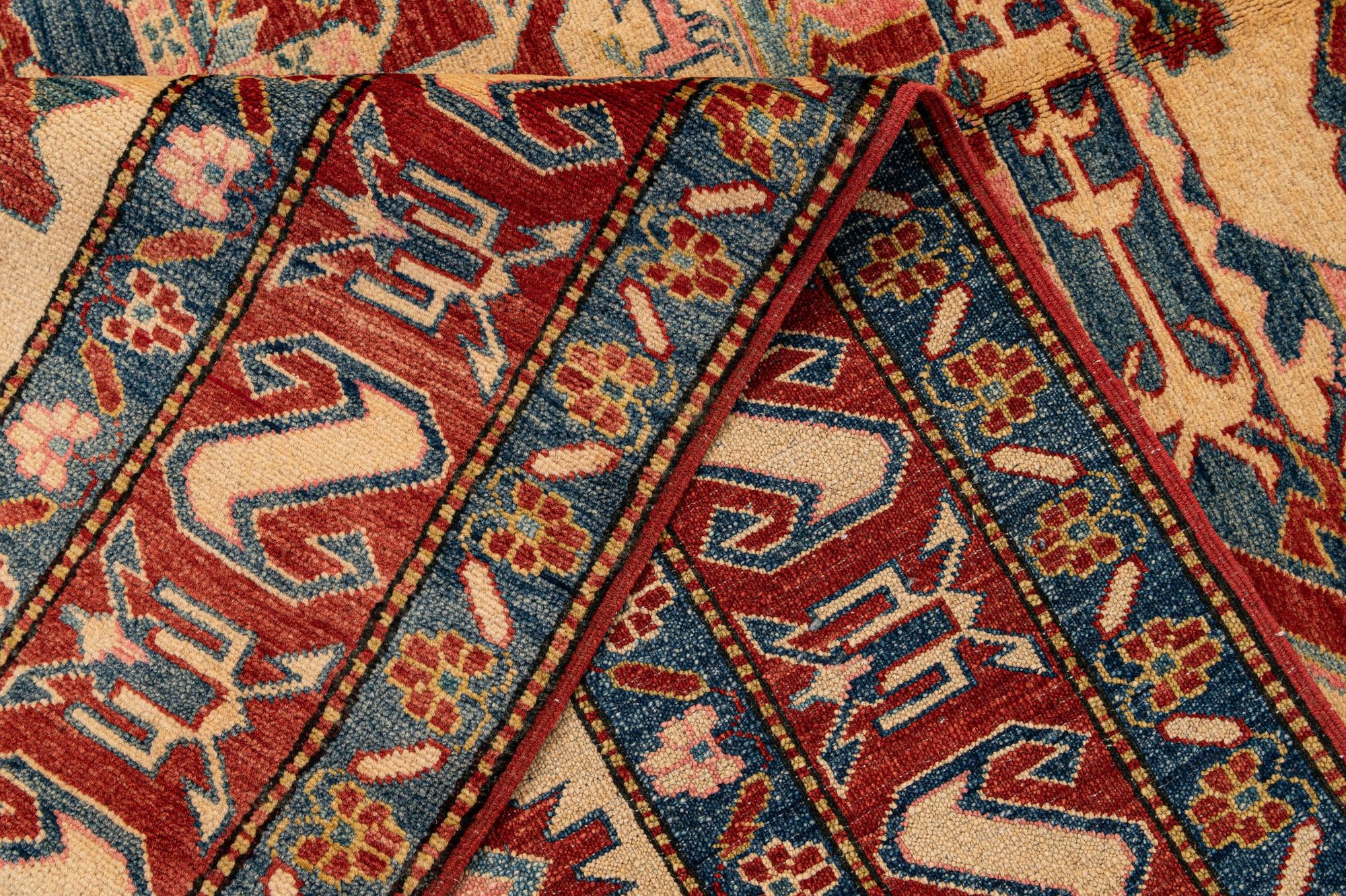 4' 11 x 6' 5 Hand Knotted Kazak Wool Rug