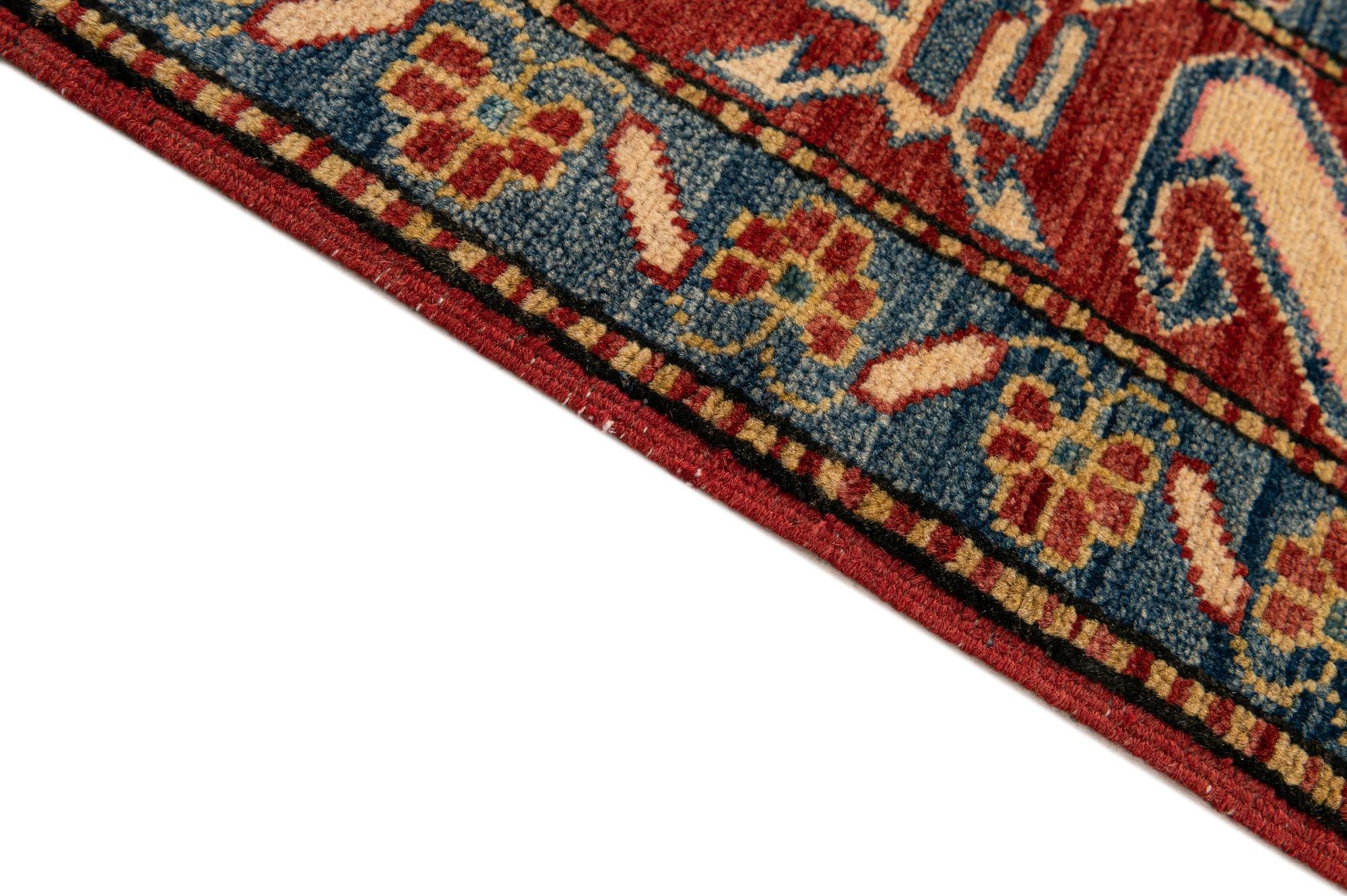 4' 11 x 6' 5 Hand Knotted Kazak Wool Rug