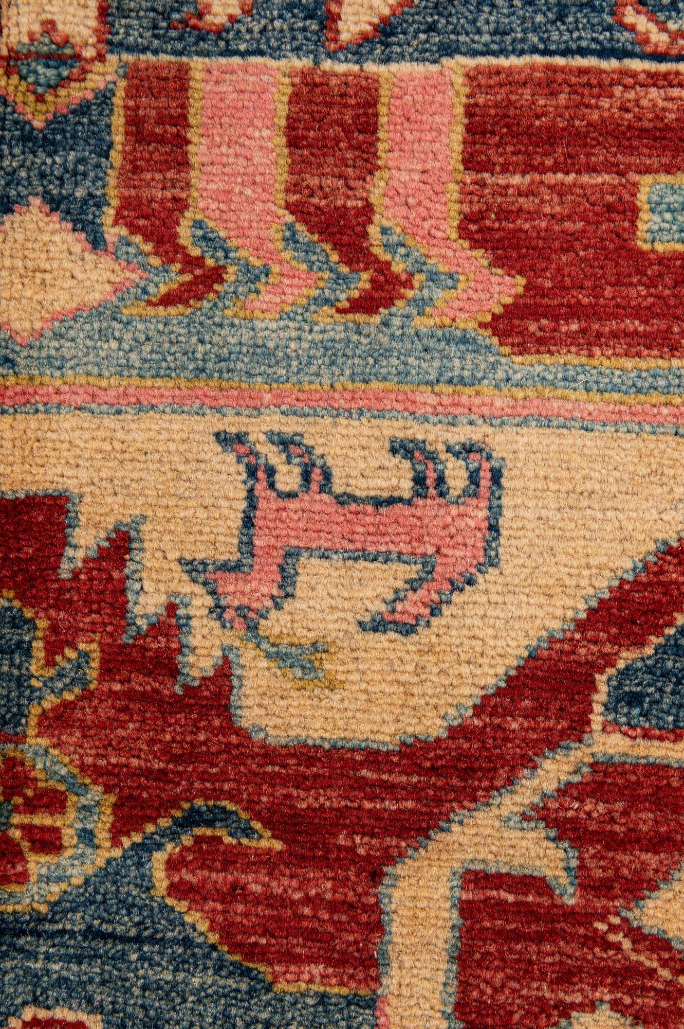4' 11 x 6' 5 Hand Knotted Kazak Wool Rug