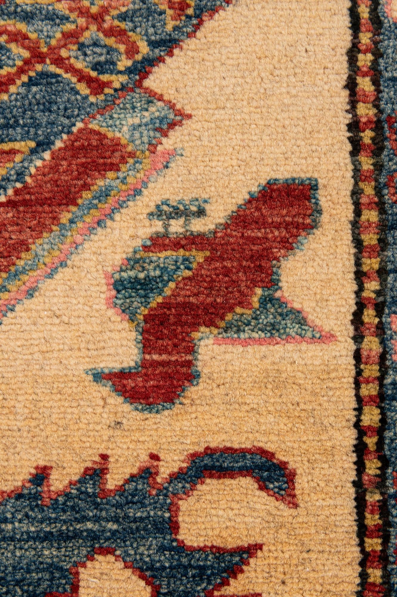 4' 11 x 6' 5 Hand Knotted Kazak Wool Rug