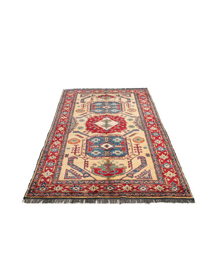 4' 9 x 8' 4 Hand Knotted Kazak Wool Rug