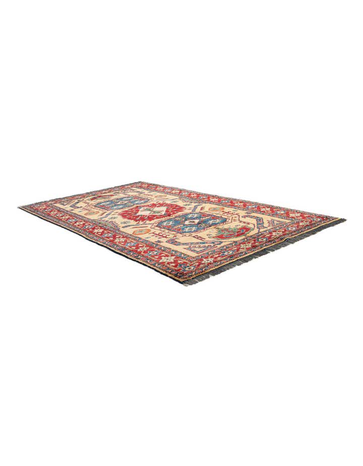 4' 9 x 8' 4 Hand Knotted Kazak Wool Rug