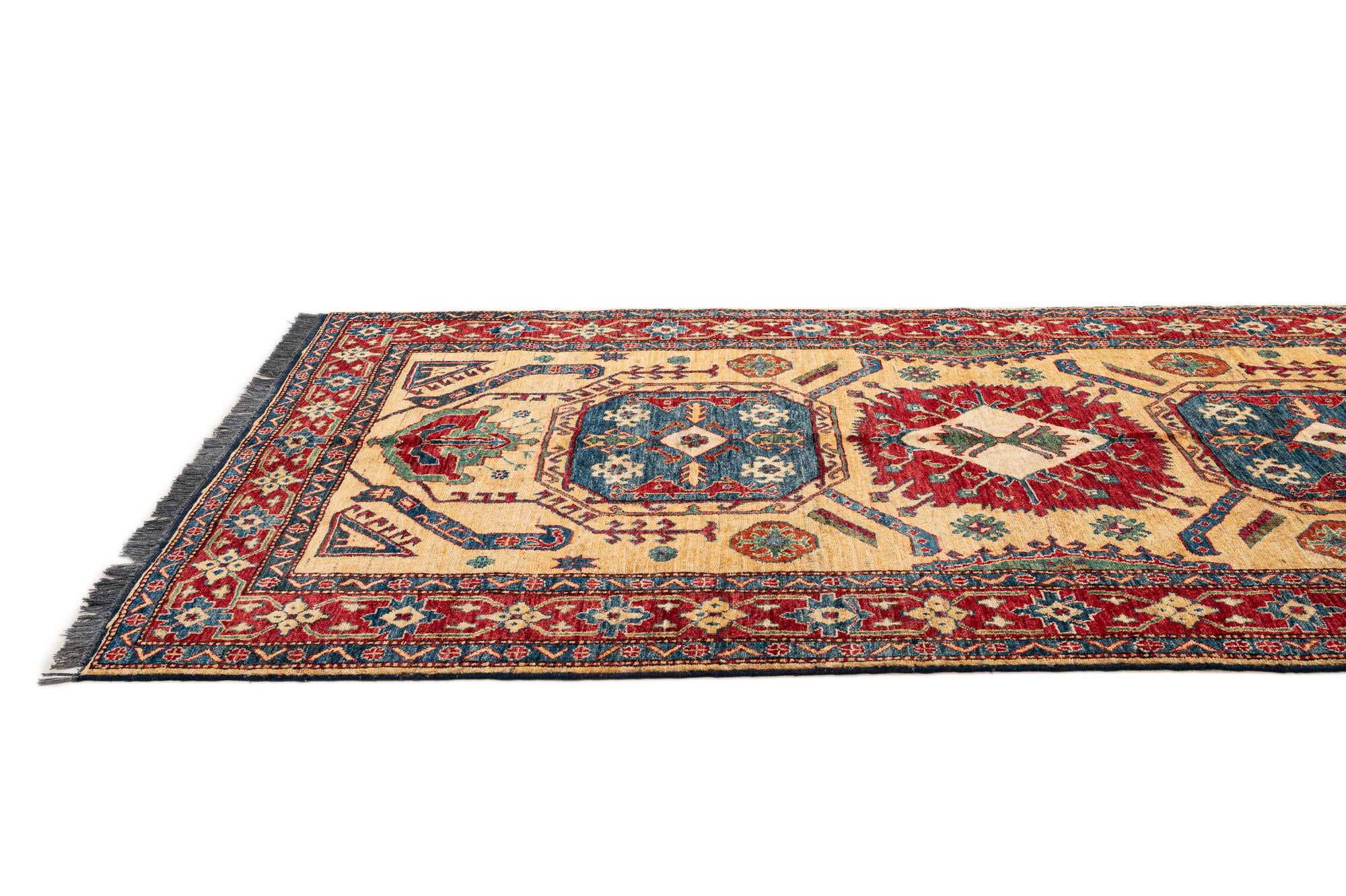 4' 9 x 8' 4 Hand Knotted Kazak Wool Rug