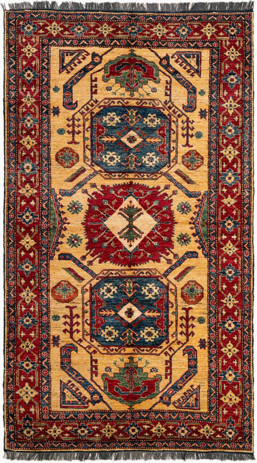 Detail image of 4' 9 x 8' 4 Hand Knotted Kazak Wool Rug