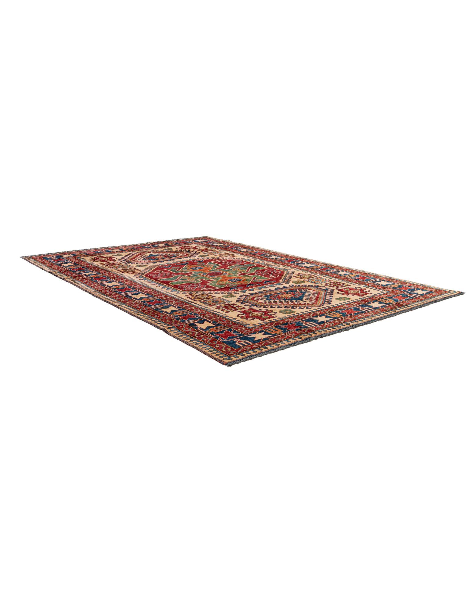 5' 10 x 8' 6 Hand Knotted Kazak Wool Rug