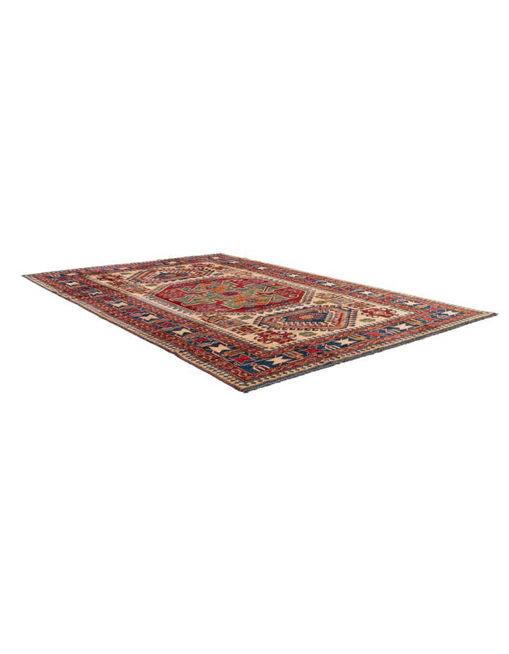 5' 10 x 8' 6 Hand Knotted Kazak Wool Rug