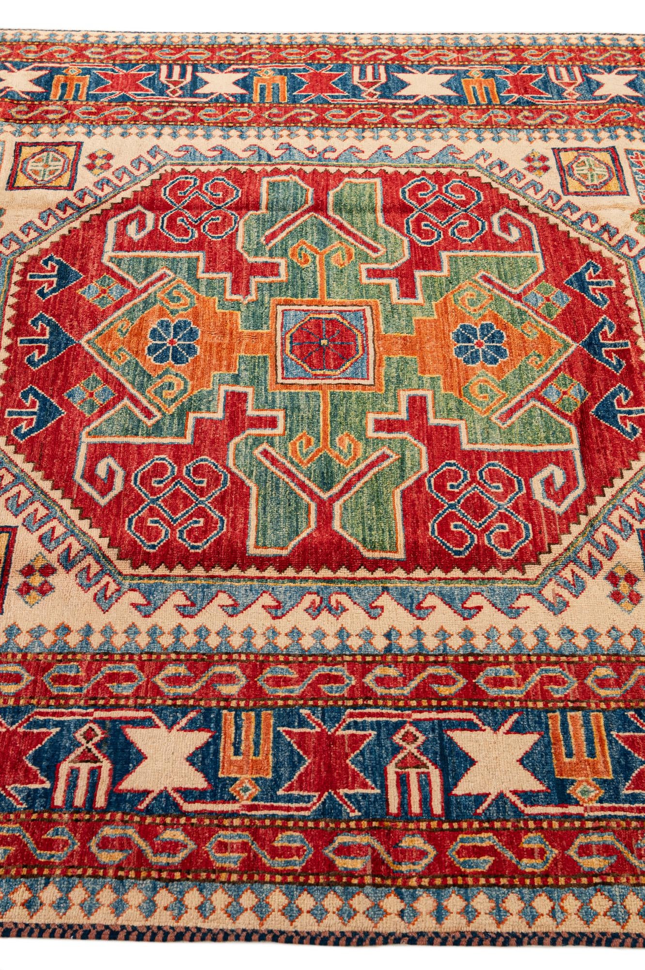 5' 10 x 8' 6 Hand Knotted Kazak Wool Rug