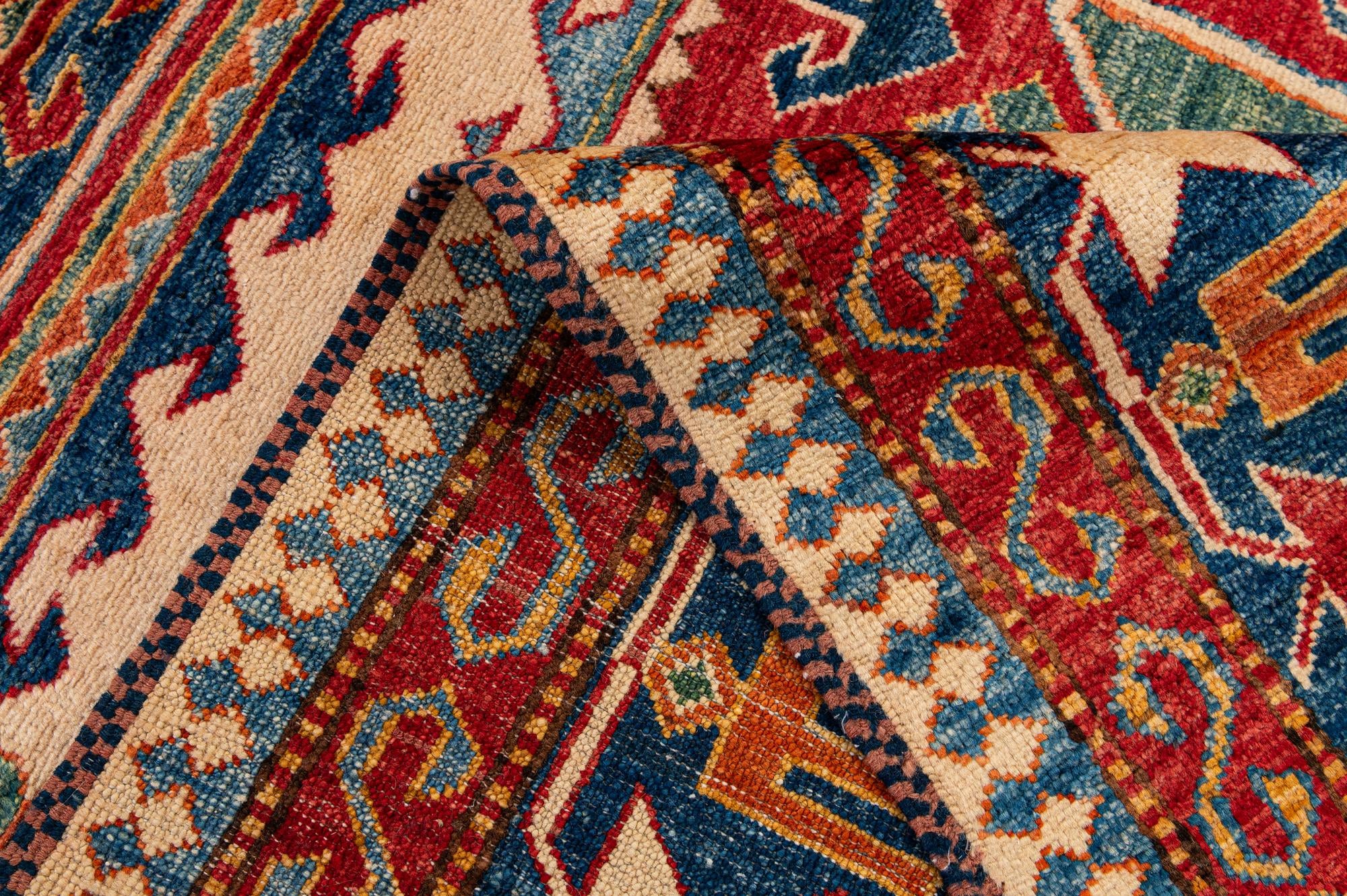 5' 10 x 8' 6 Hand Knotted Kazak Wool Rug