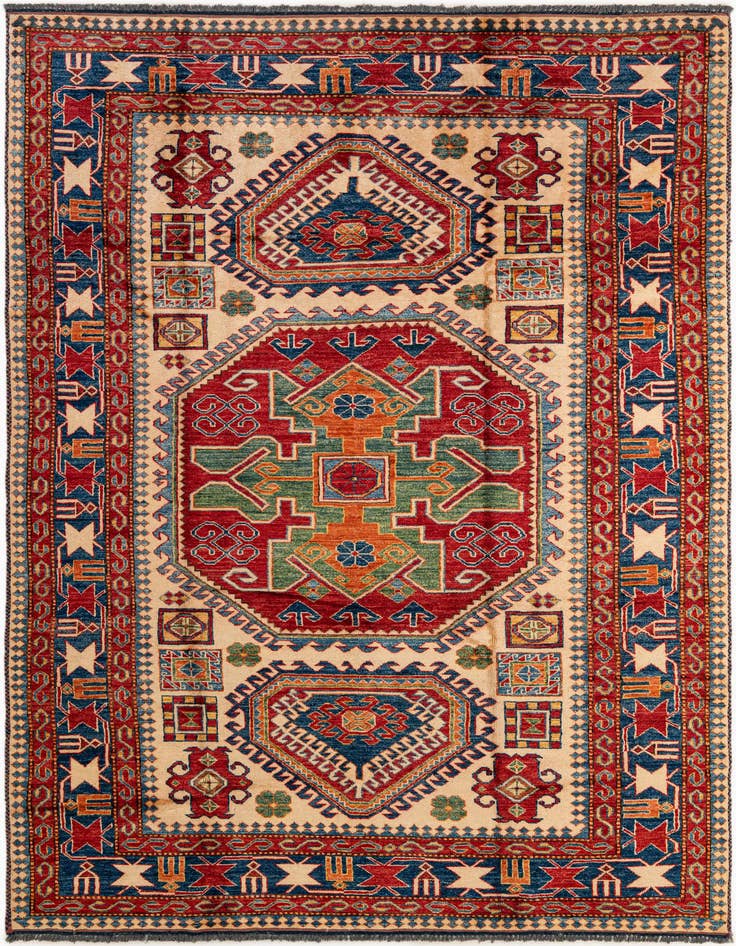 Detail image of 5' 10 x 8' 6 Hand Knotted Kazak Wool Rug