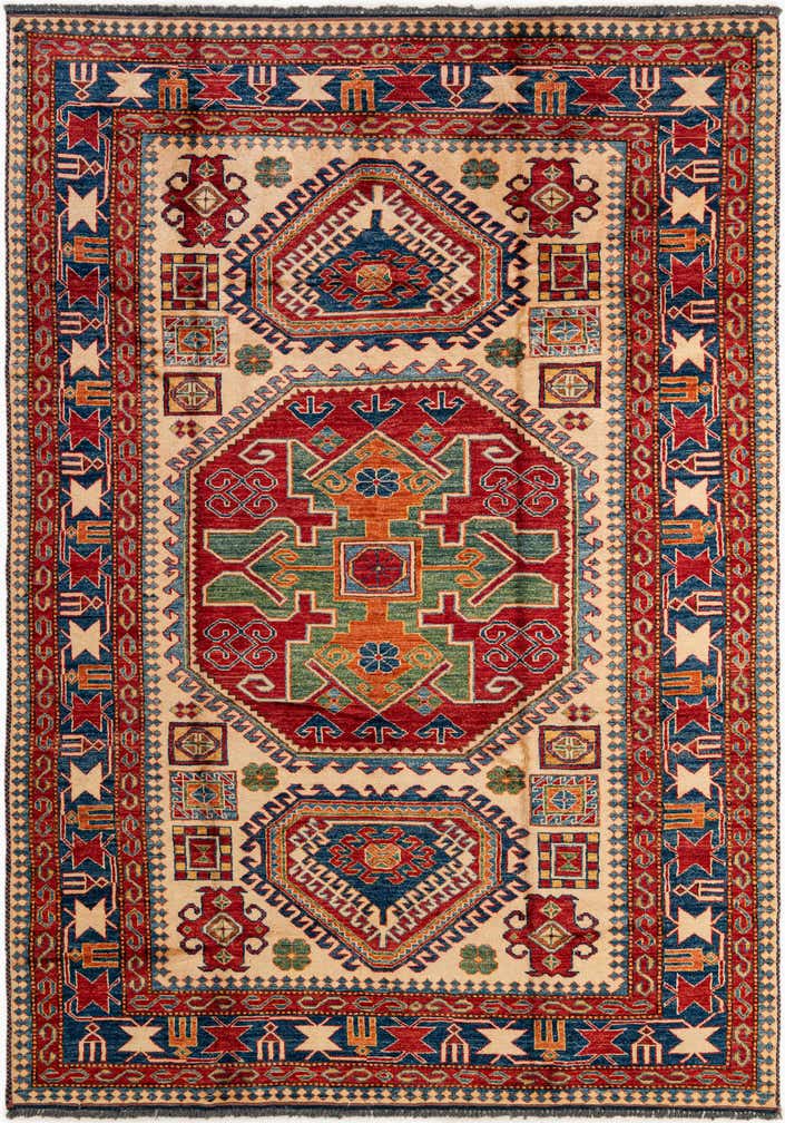 5' 10 x 8' 6 Hand Knotted Kazak Wool Rug