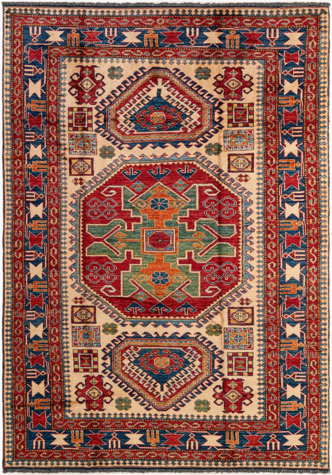 Detail image of 5' 10 x 8' 6 Hand Knotted Kazak Wool Rug