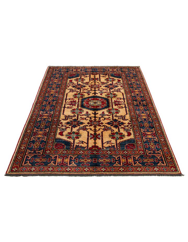 4' 3 x 6' 4 Hand Knotted Kazak Wool Rug