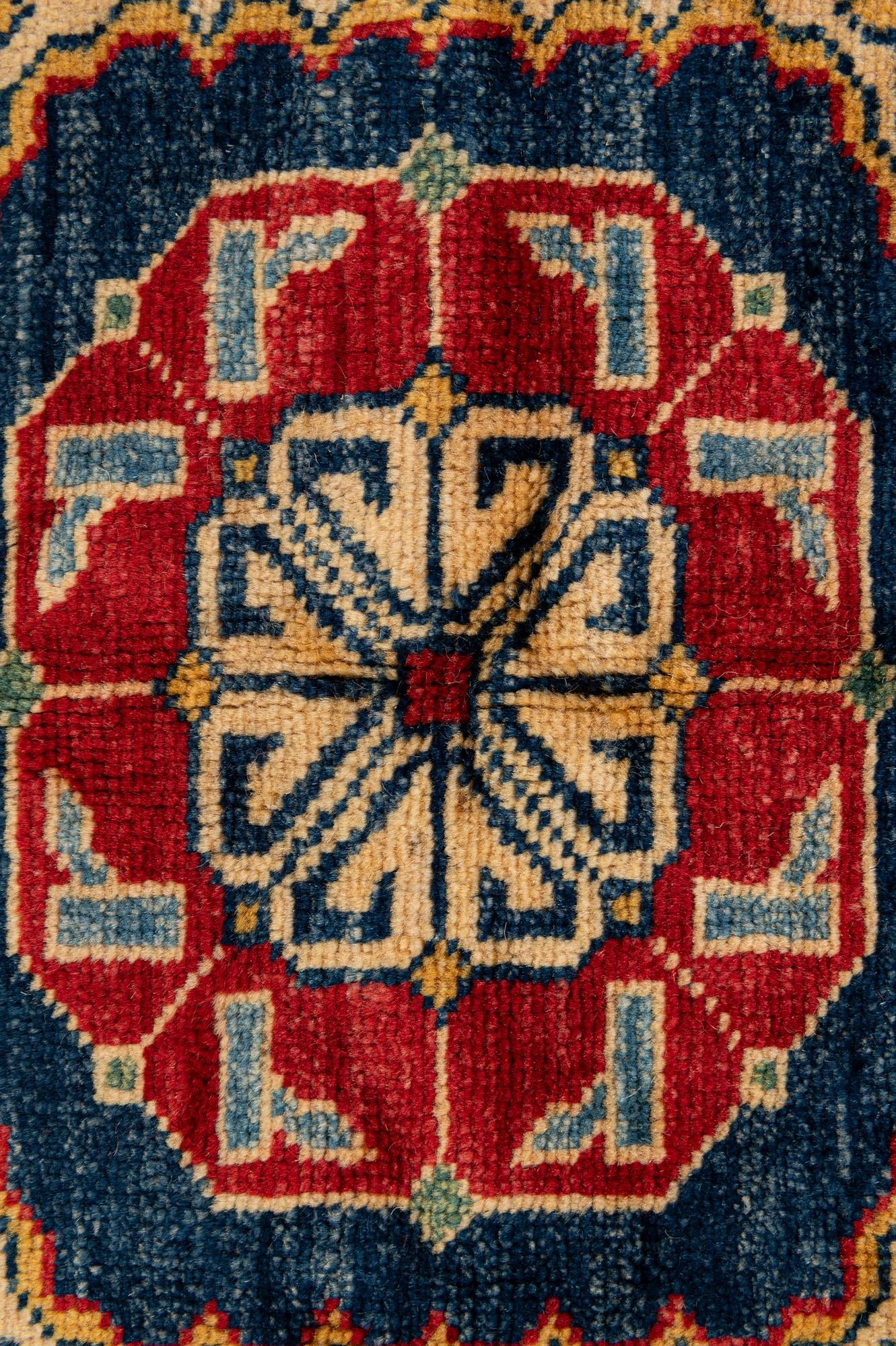 4' 3 x 6' 4 Hand Knotted Kazak Wool Rug