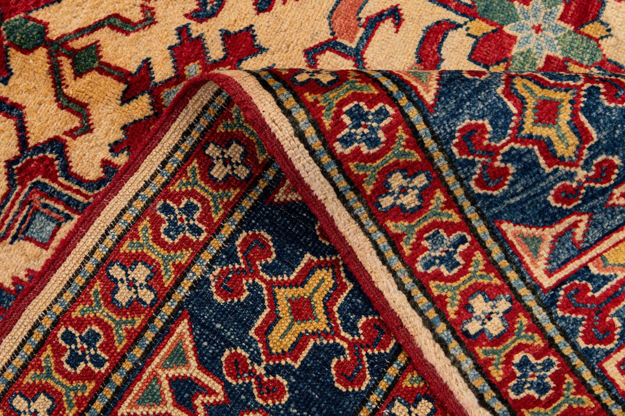 4' 3 x 6' 4 Hand Knotted Kazak Wool Rug