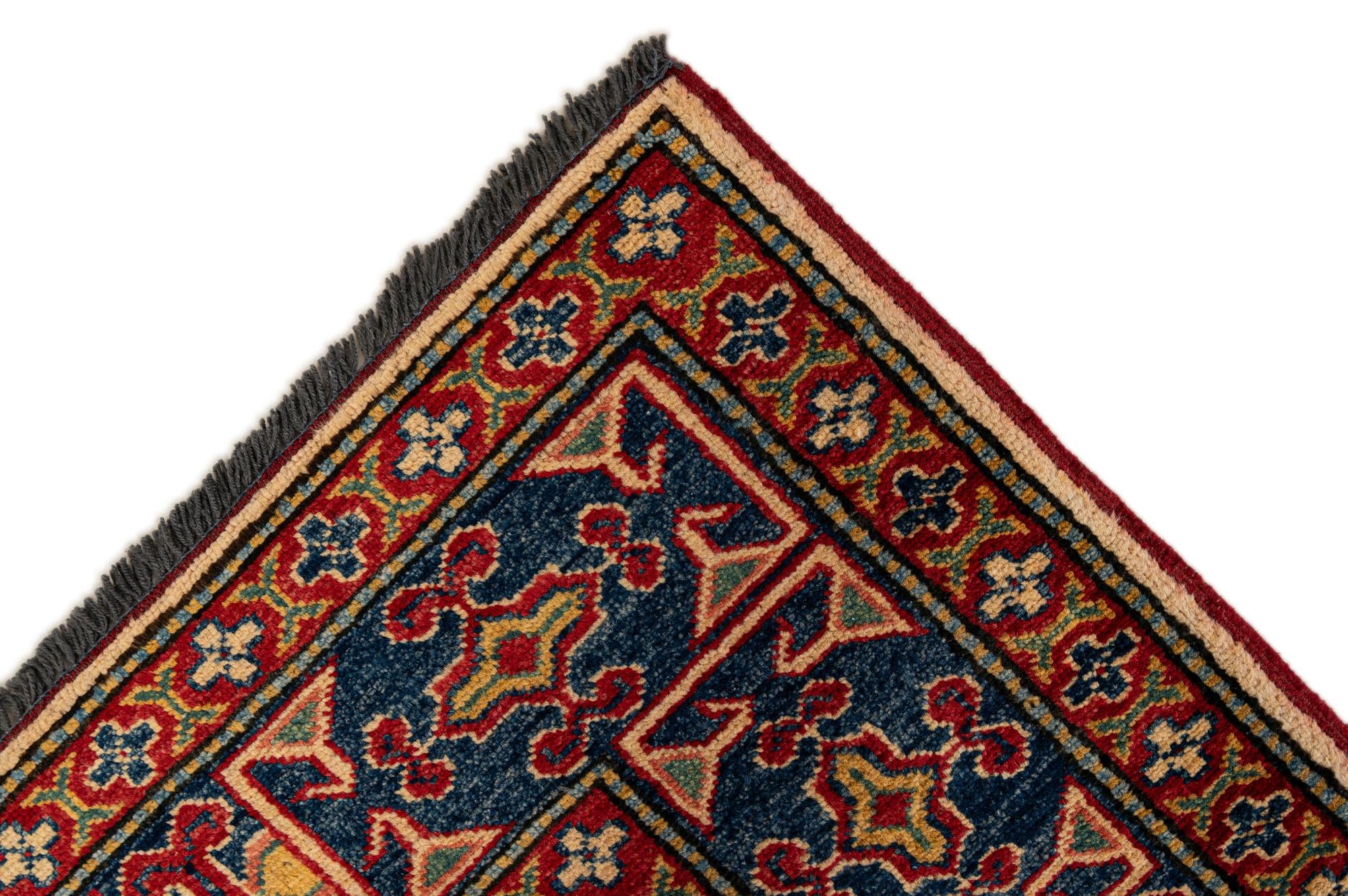 4' 3 x 6' 4 Hand Knotted Kazak Wool Rug