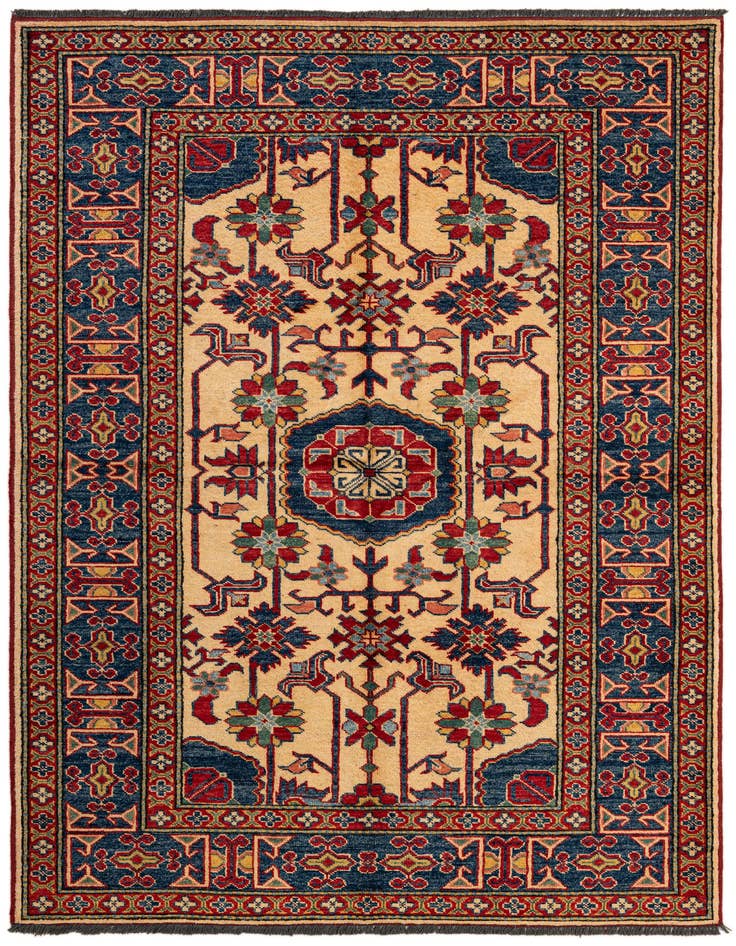 Detail image of 4' 3 x 6' 4 Hand Knotted Kazak Wool Rug