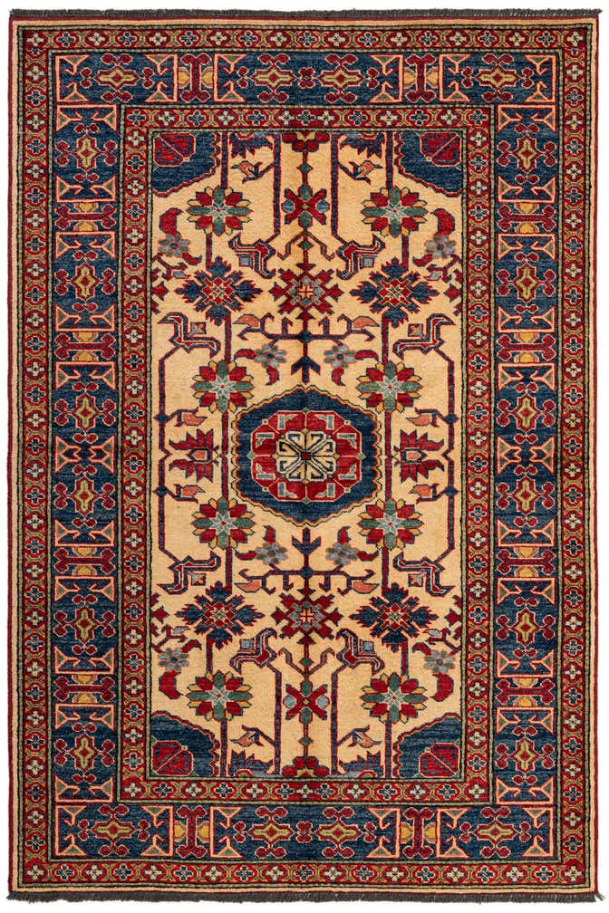 4' 3 x 6' 4 Hand Knotted Kazak Wool Rug