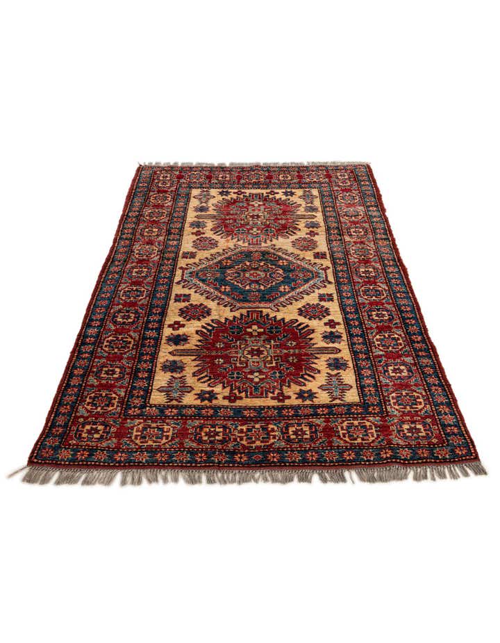 4' 1 x 6' 6 Hand Knotted Kazak Wool Rug