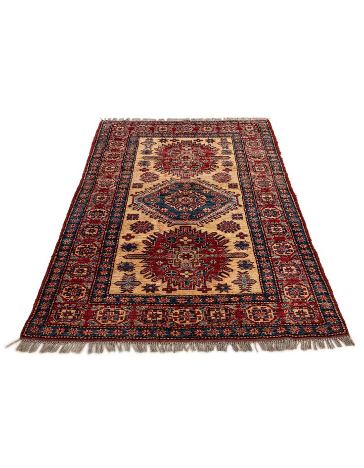 Detail image of 4' 1 x 6' 6 Hand Knotted Kazak Wool Rug