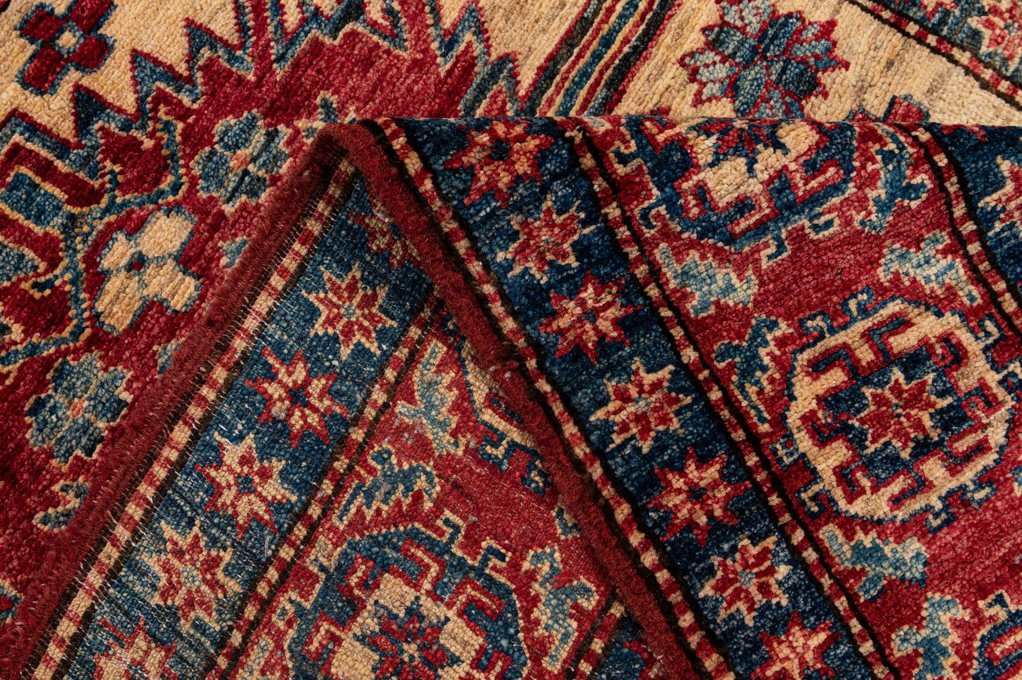 4' 1 x 6' 6 Hand Knotted Kazak Wool Rug