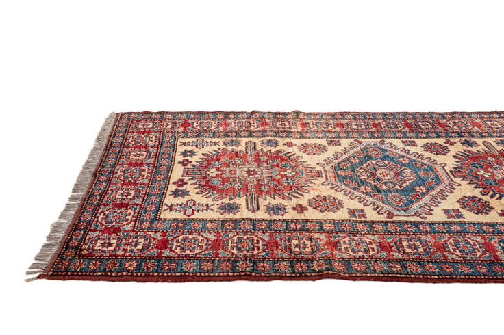 Detail image of 4' 1 x 6' 6 Hand Knotted Kazak Wool Rug