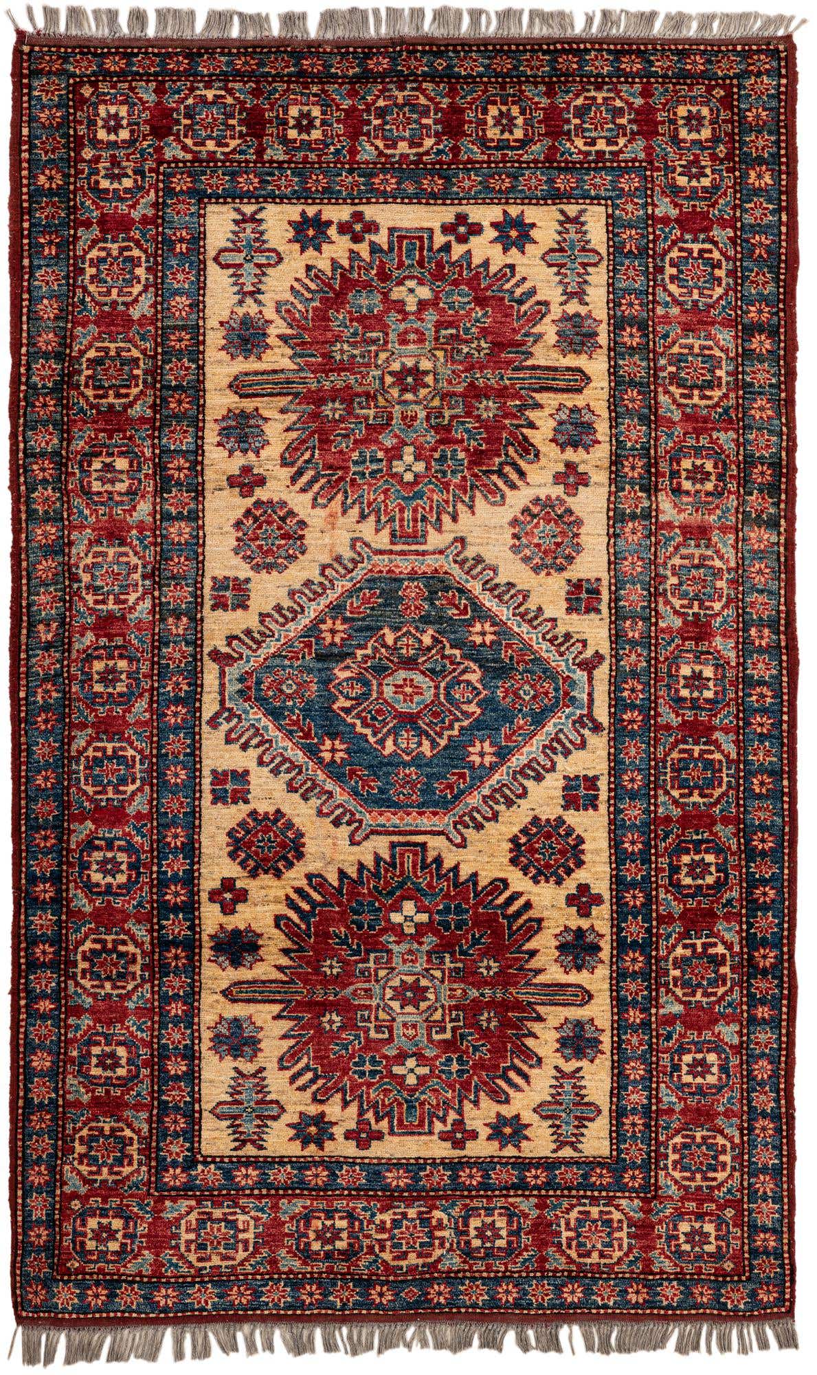 4' 1 x 6' 6 Hand Knotted Kazak Wool Rug