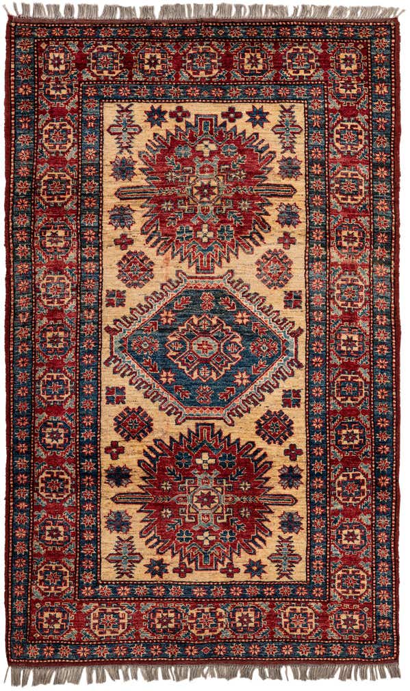 4' 1 x 6' 6 Hand Knotted Kazak Wool Rug
